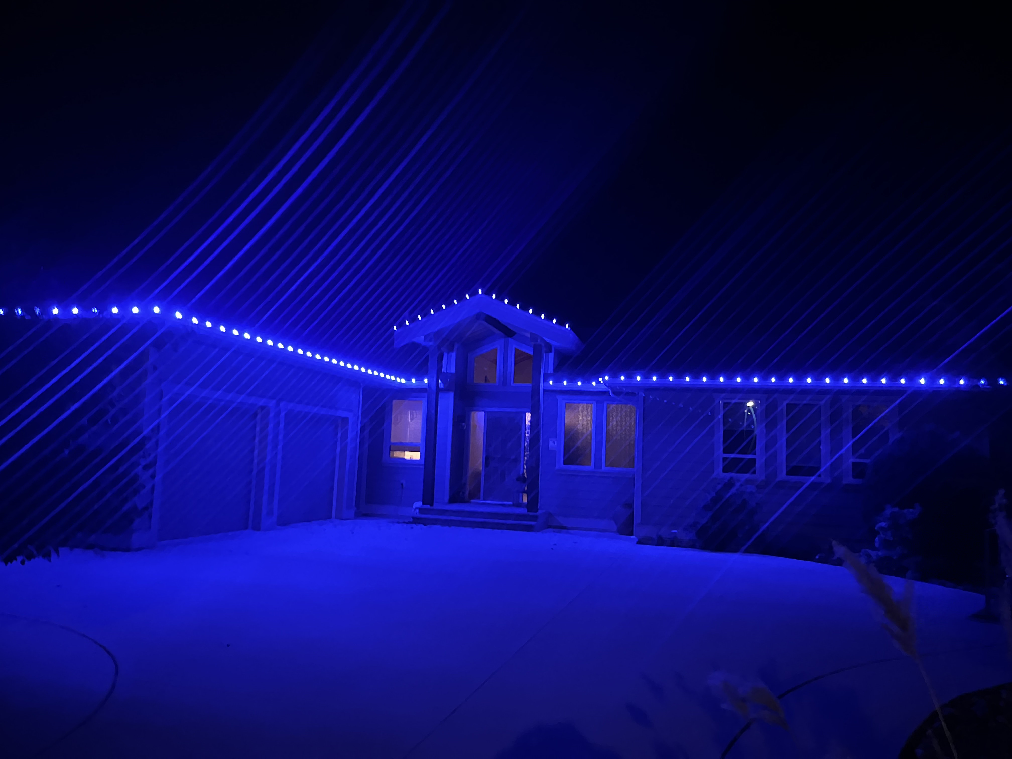 Blue Christmas lights Sechelt BC